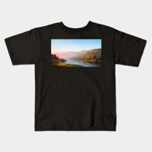 Mountain River Scene Autumn Kids T-Shirt